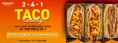 2-4-1 Tacos Tuesday @ Amerigos 