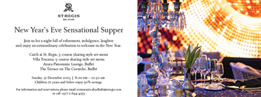 New Year’s Eve Sensational Supper @ The St. Regis Corniche