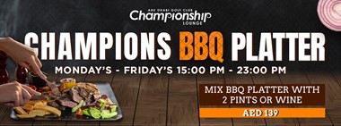 Champions BBQ Platter @ Championship Lounge