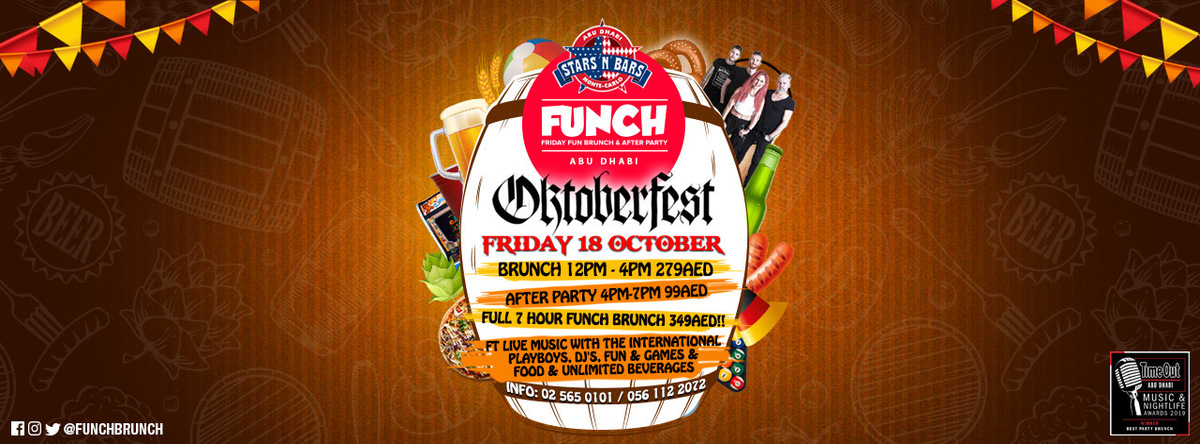 The Award Winning Adults Party Brunch FUNCH (Octoberfest Edition) @ Stars 'n' Bars